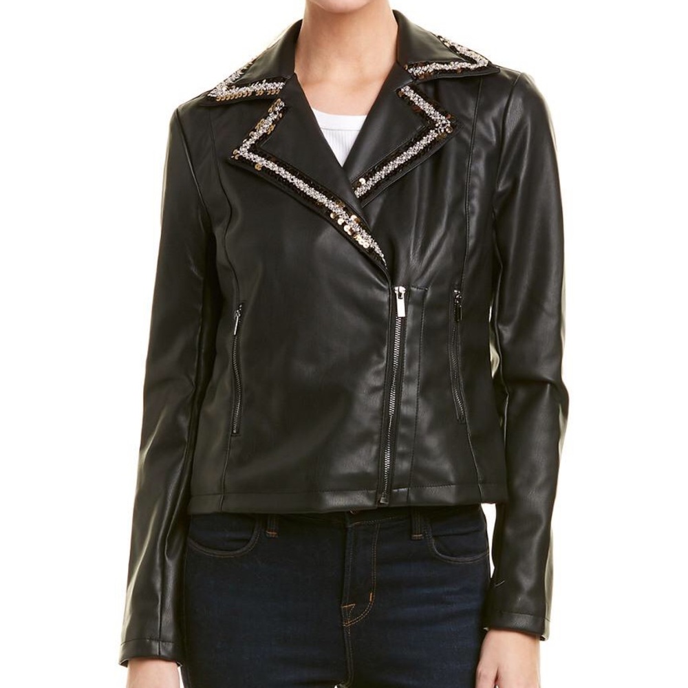 💣 Leather Bagatelle jacket with detailed collar